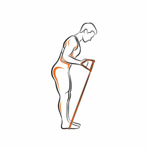 wiosłowanie z gumą oporową (resistance band rows)